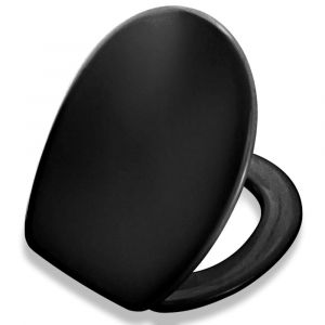Black Alternative Replacement Toilet Seat and cover with Fittings PT2316 Top  Fitting 316001