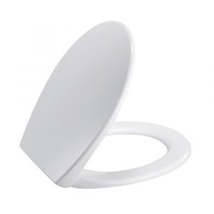 Toilet seat with lift-off and soft close incl. hinge in stainless steel